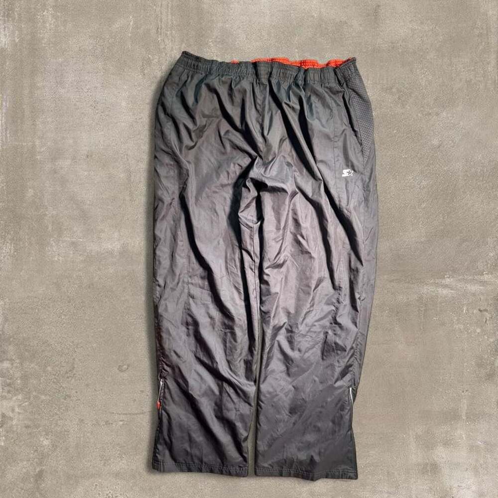 Starter Windbreaker Track Pants Size XL Black Gray Red Nylon Athletic 90s